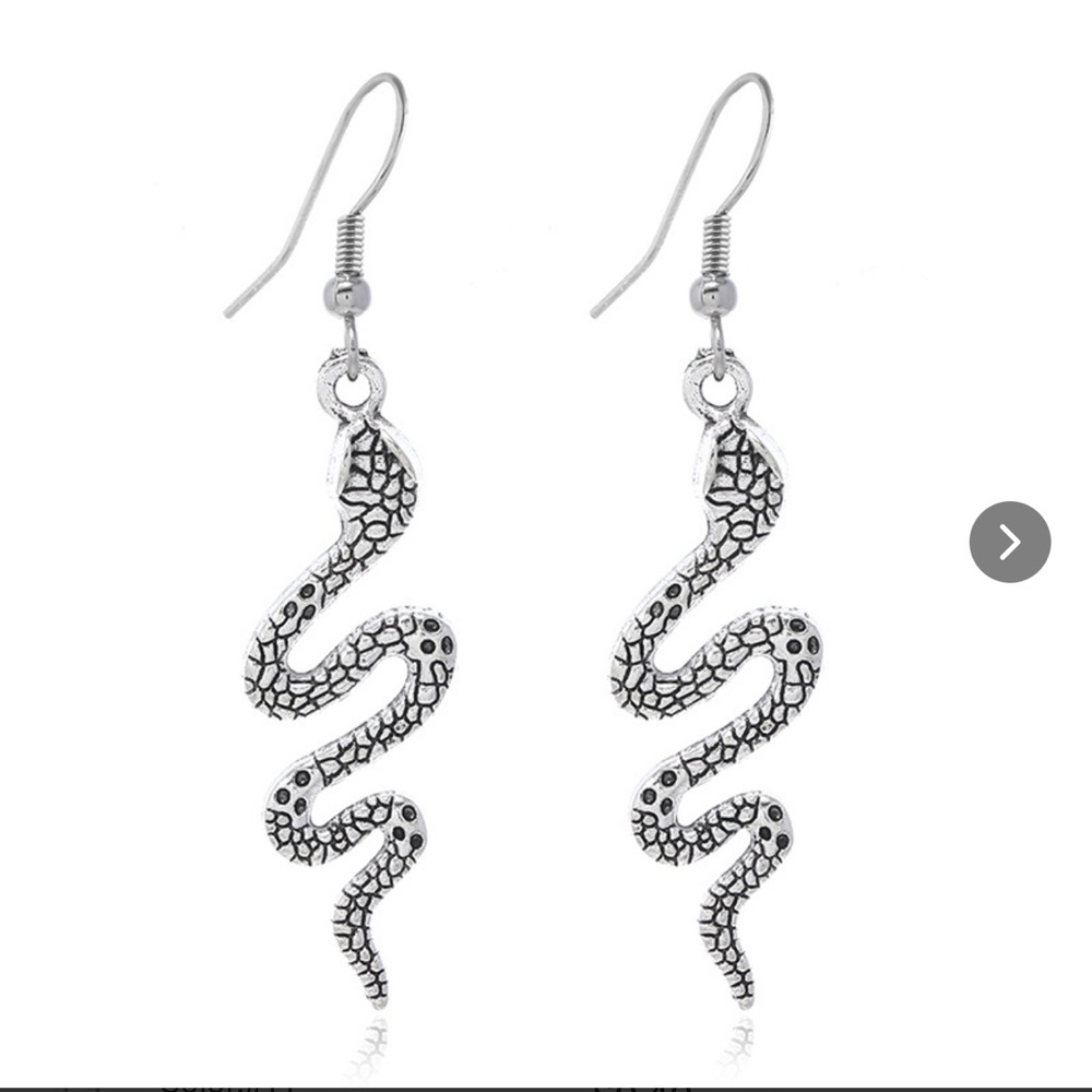 Silver Snake Dangle Earrings - NWOT